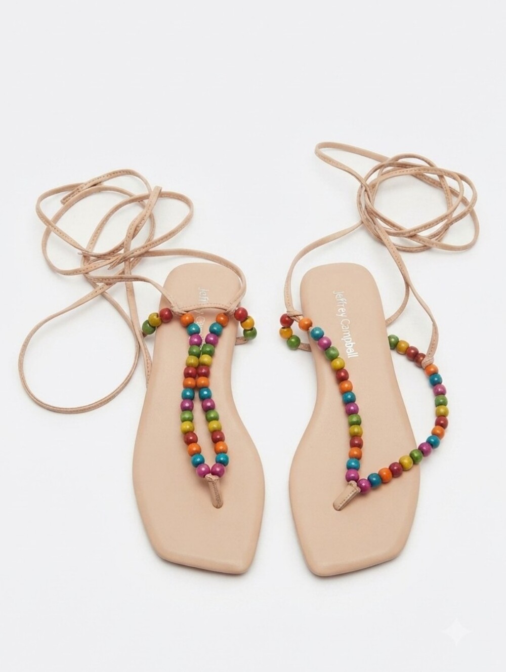 Jeffrey Campbell Xeniah Sandal Rainbow Beaded Leather Strappy